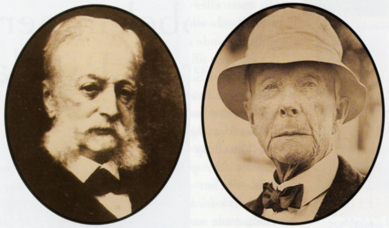 The competition for the oil fields around Baku led to agreements between Rockfellers and Rotschilds. Pictures here are Baron Alphonse Rothschild (left) and John D Rockfeller (right).